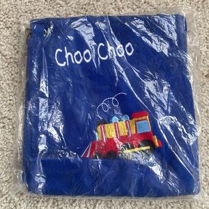 New NIP Williams Sonoma Kids Apron.  Royal Blue with embroidered Train details.